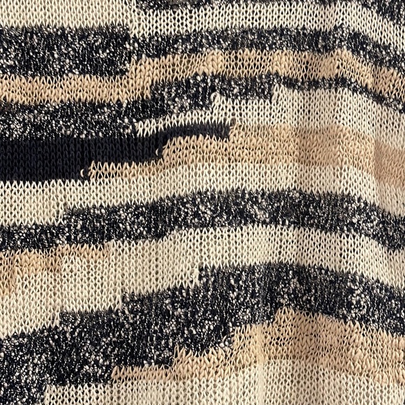 Lucky Brand striped cap sleeve open knit sweater, Sz M - Picture 10 of 14